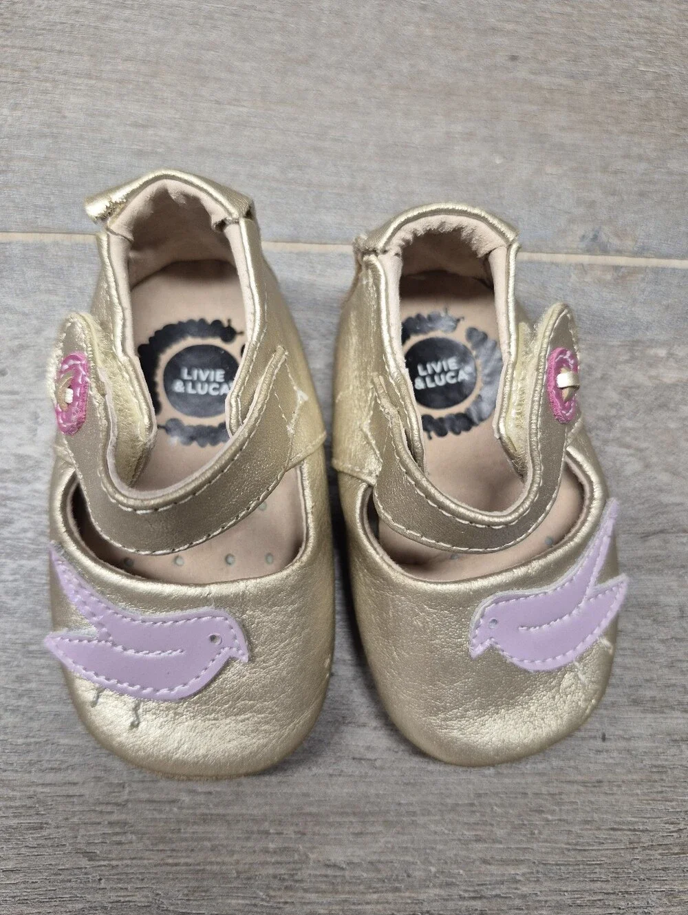 Livie & Luca Pio Pio Maryjane’s Metallic Gold (Girls Size 0-6 Months)